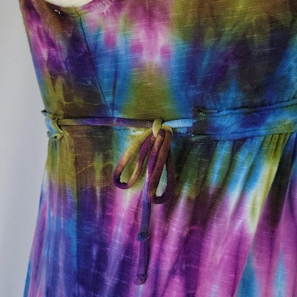 Lucky Brand Maxi Tank Style Swim Cover Up Tie Dye Size Small - Picture 7 of 10